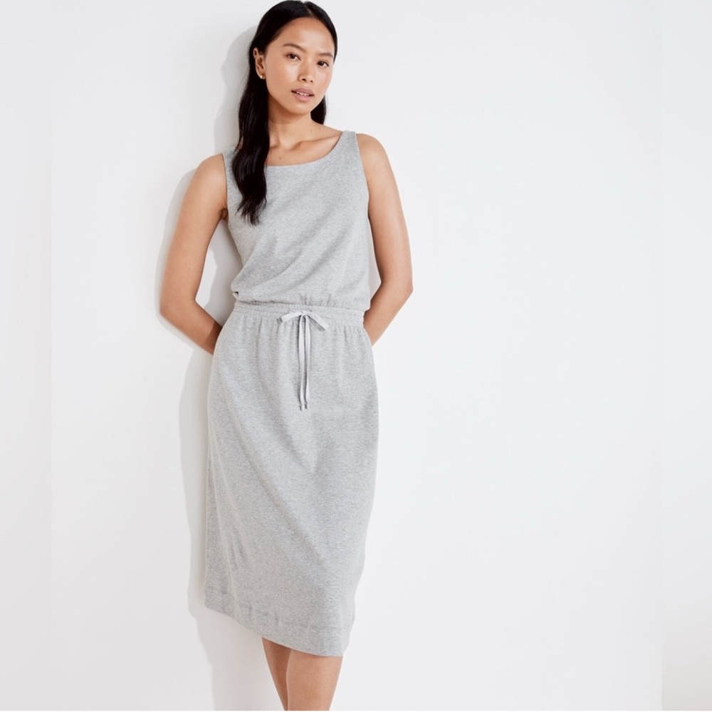 Haven Well Within Womens Cotton Interlock Tie Waist Midi Dress Gray Size Large - Picture 1 of 8
